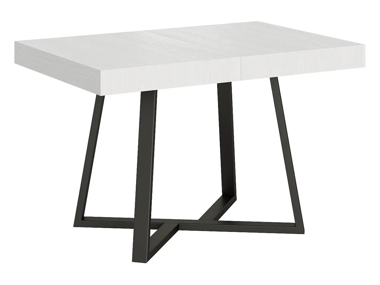 Mesa extensible 130/390x90 cm Zeplir fresno blanco patas antracita