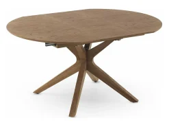 Mesa extensible 120/160x90 pie de roble con sobre de fresno