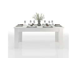 Mesa extensible 160-210x90cm blanca de diseño moderno para salón y cocina Jesi Long