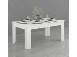 Mesa extensible 160-210x90cm blanca de diseño moderno para salón y cocina Jesi Long