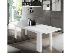 Mesa extensible 160-210x90cm blanca de diseño moderno para salón y cocina Jesi Long