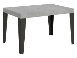 Mesa extensible 140/224x80cm Flame cemento patas antracita