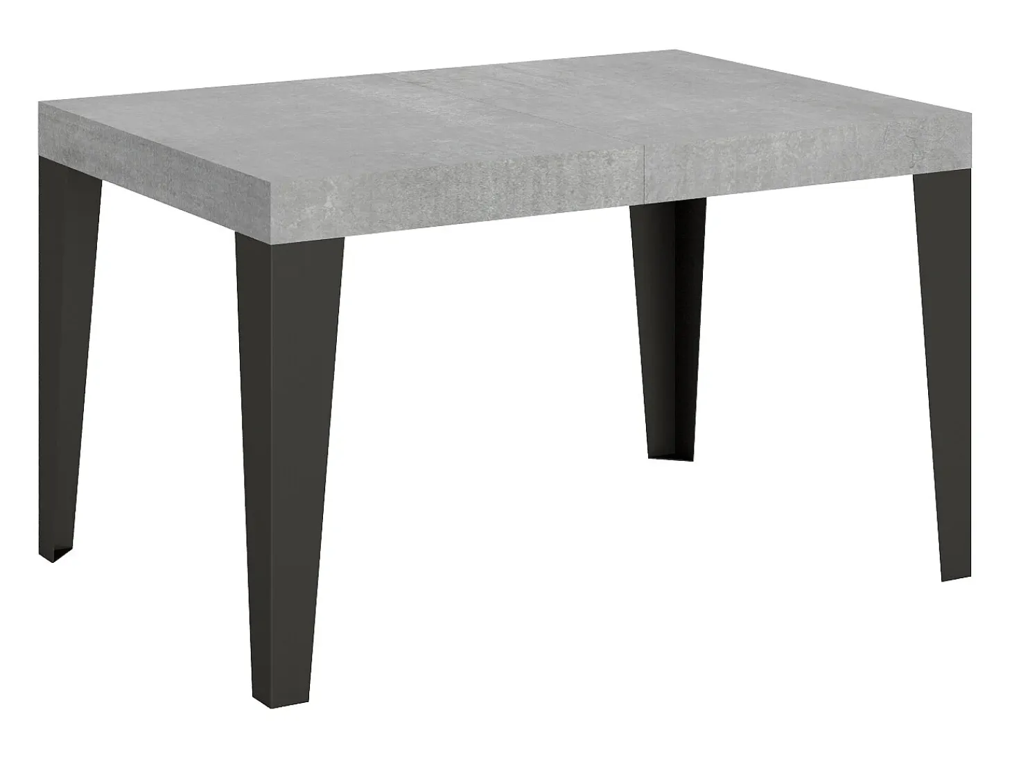 Mesa extensible 140/224x80cm Flame cemento patas antracita