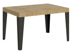 Mesa extensible 140/224x80cm Flame roble natural patas antracita
