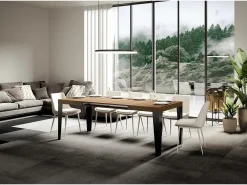 Mesa extensible 140/224x80cm Flame roble natural patas antracita