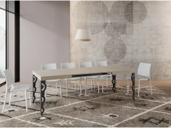 Mesa extensible 140/224x80cm Karamay cachemira patas antracita