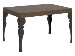 Mesa extensible 140/224x80cm Paxon nogal patas antracita