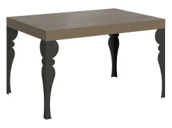 Mesa extensible 140/224x80cm Paxon gris paloma patas antracita