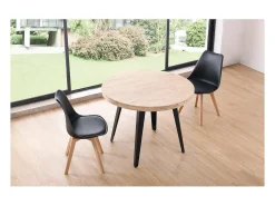 Mesa fija Berg roble nordish/negro 76 cm(alto) 100cm(ancho) 100 cm(largo)