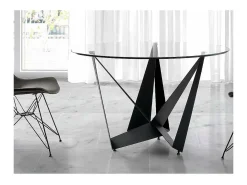 Mesa fija circular de vidrio templado Andrea, 120 x 76 cm (diámetro x alto)