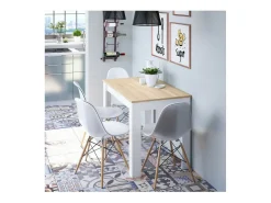 Mesa Fija Cocina Cloe Auxiliar Roble/Blanco 78x109x67 cm