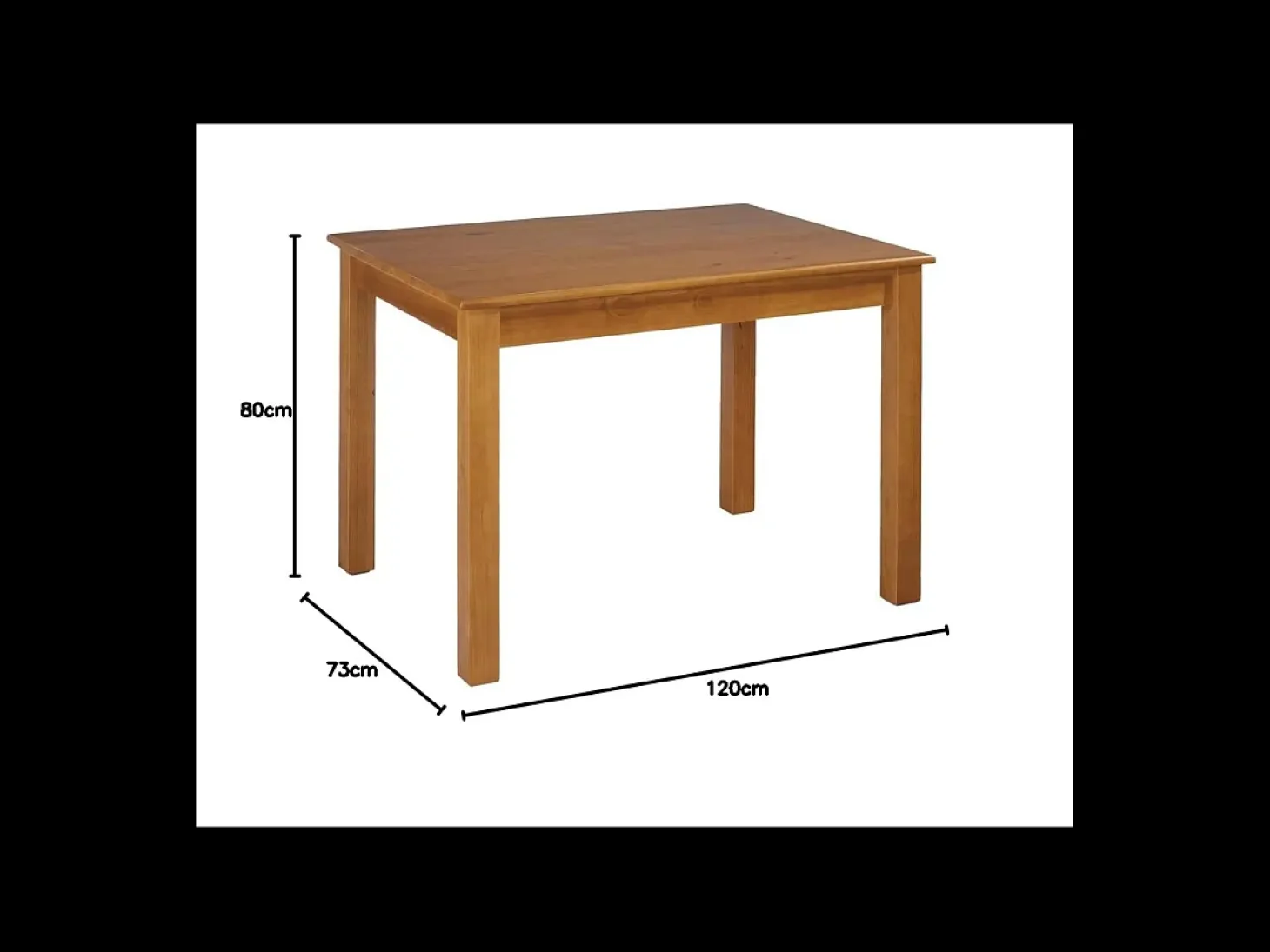 Mesa fija de comedor en Madera Maciza 73 cm(alto)120 cm(ancho)80 cm(largo)