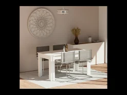Mesa fija Kia para salón, cocina acabado blanco, 77 cm(alto)140 cm(ancho)80 cm(largo)