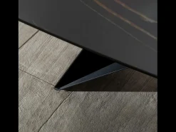 Mesa fija moderna "Loyra" en cerámica sobre cristal templado efecto mármol cm 220x110 76h