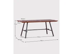 Mesa industrial de alta gama en madera de teca maciza - Fare - Teca