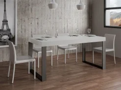 Mesa industrial Tiroz 180 cm blanca con patas de metal antracita