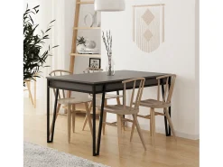 Mesa Kailua 2006, Antracita, 76x74x132cm, Alargamiento, Aglomerado laminado, Metal