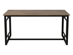 Mesa Kailua 1341, Negro|Nogal, 76x90x160cm, Aglomerado laminado, Metal