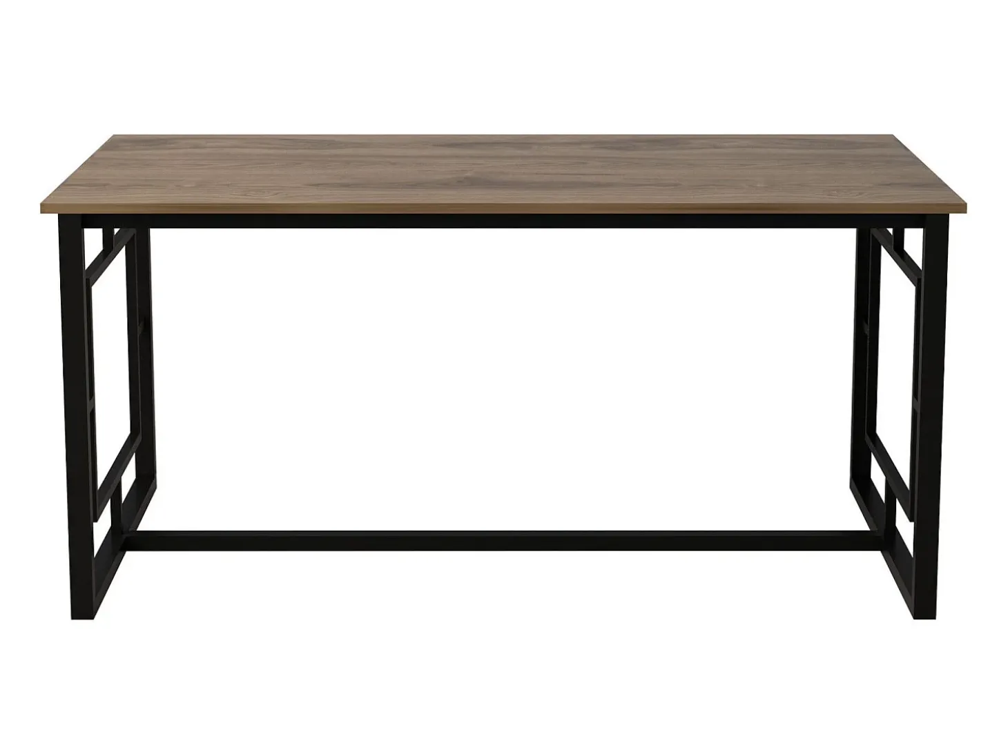 Mesa Kailua 1341, Negro|Nogal, 76x90x160cm, Aglomerado laminado, Metal