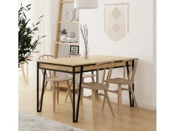 Mesa Kailua 2006, Roble, 76x74x132cm, Alargamiento, Aglomerado laminado, Metal