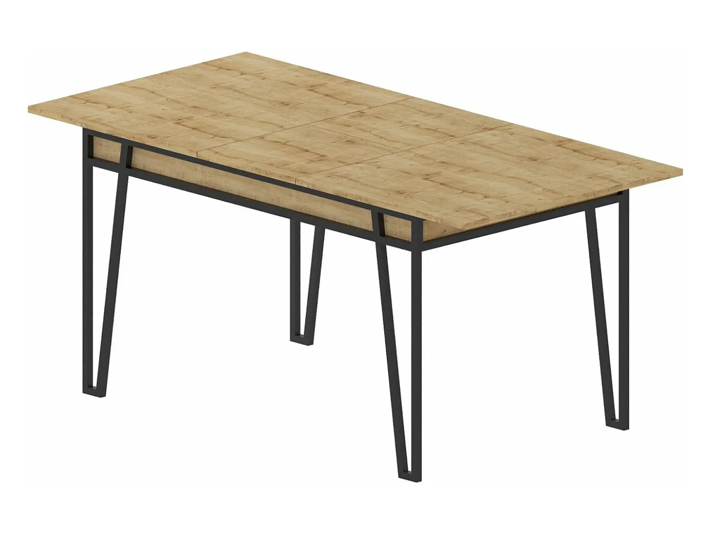 Mesa Kailua 2006, Roble, 76x74x132cm, Alargamiento, Aglomerado laminado, Metal