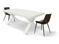 Mesa madera fresno blanco,patas antracita,ext.180x90-260x90cm - AMALFI