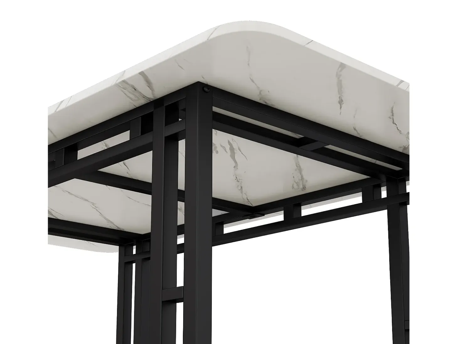 Mesa moderna 140x80 cm, diseño elegante, patas de metal negro para comedor y cocina