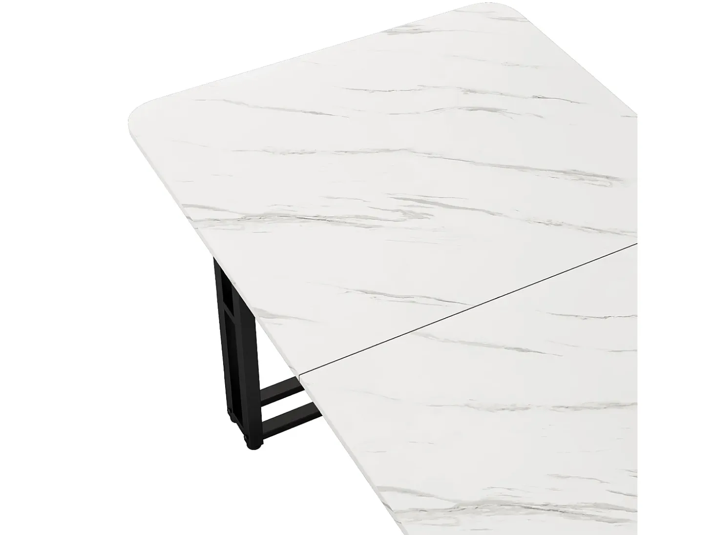 Mesa moderna 140x80 cm, diseño elegante, patas de metal negro para comedor y cocina