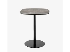Mesa para bar, cocina y restaurante 60x60x74 cm efecto mármol color negro Mikee