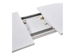 Mesa para cocina, comedor Md-Capileira extensible acabado blanco, 140/180cm(ancho) 75cm(al