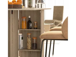 Mesa plegable cocina madera natural 75x140x74 cm HOMCOM