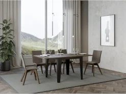Mesa plegable cuadrada 90x90/180 cm Librio-Color Gris cemento