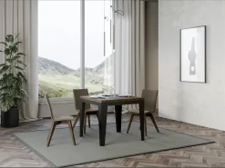 Mesa plegable cuadrada 90x90/180 cm Librio-Color Gris cemento