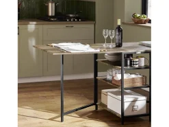 Mesa Plegable de Almacenaje con 3 Estantes para Comedor Salón Mesa Auxiliar Escritorio Madera Ahorra Espacio FWT62-N SoBuy ES