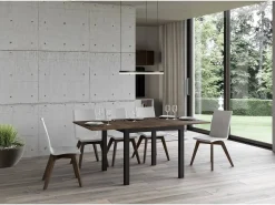 Mesa plegable pequeña cuadrada 90x90/180 cm Dova-Color Marrón