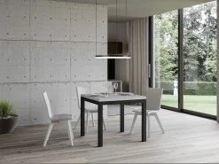 Mesa plegable pequeña cuadrada 90x90/180 cm Dova-Color Marrón