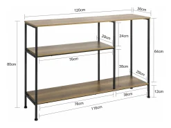 Mesa Recibidor de Entrada Consola Auxiliar Aparador de Estilo Industrial 120 x 80x 30 cm FSB35-PF SoBuy ES