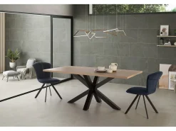 Mesa rectangular con pie de hierro para 6/8 personas 180x76 cm