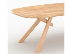 Mesa rectangular de madera maciza de hevea clara 8 personas - Merlin