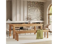 Mesa rectangular de madera de teca reciclada 200 cm 8 personas - Mémo
