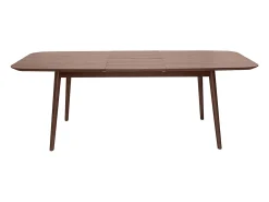 Mesa rectangular extensible con extensiones integradas de madera de nogal oscuro 160-210 cm ANK