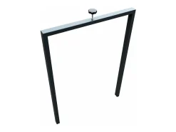 Mesa rectangular extensible blanca y madera clara 180 a 440 cm Ribo-Soporte 4 pies