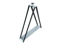 Mesa rectangular extensible madera blanca y natural 160 a 420 cm Ribo-Base y soporte con ruedas