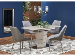 Mesa rectangular extensible Riviera champán mate y acero