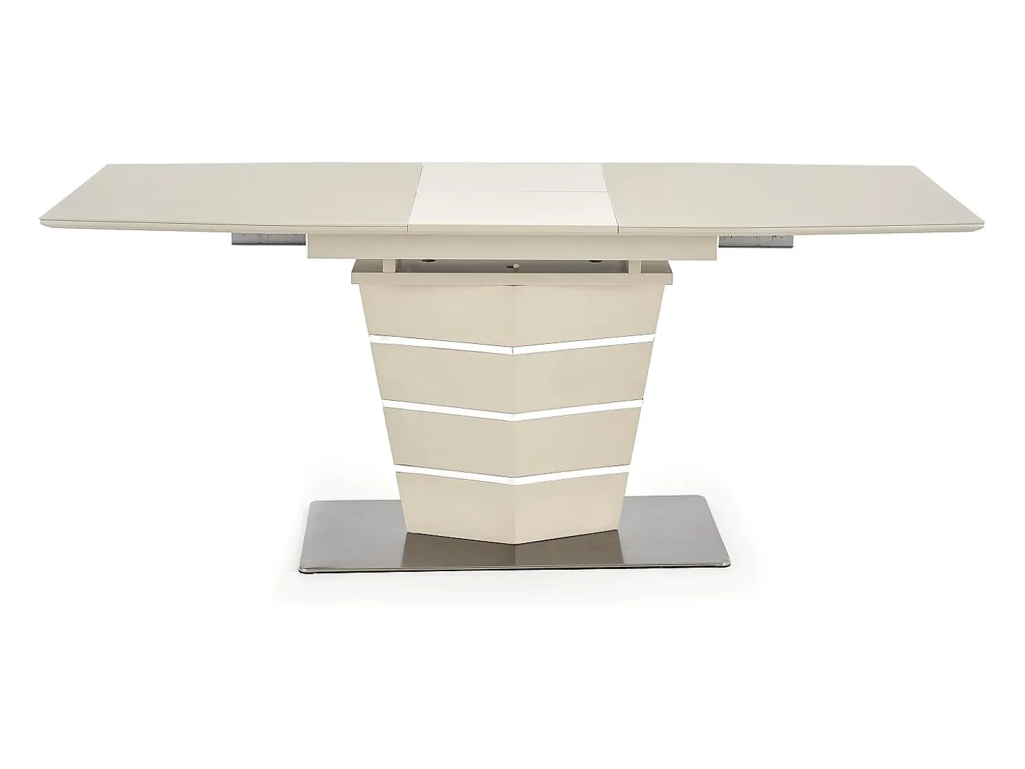 Mesa rectangular extensible Riviera champán mate y acero