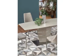 Mesa rectangular extensible Riviera champán mate y acero