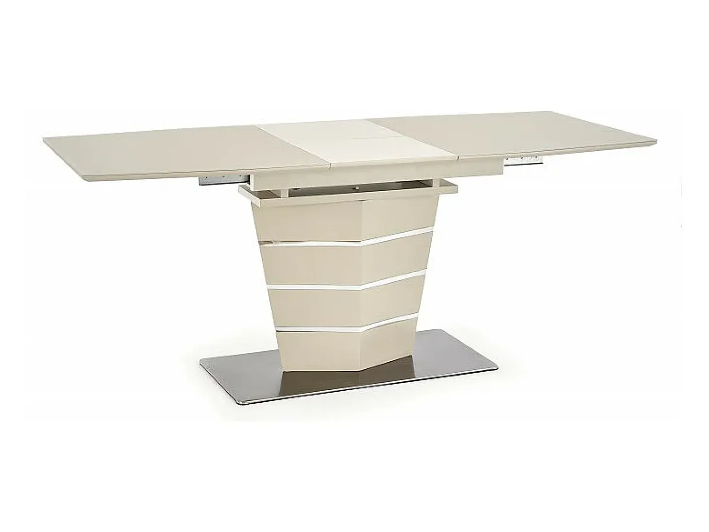 Mesa rectangular extensible Riviera champán mate y acero