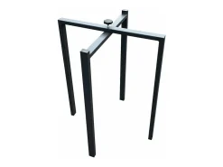 Mesa rectangular extensible blanca y gris cemento 160 a 420 cm Ribo-Soporte 4 pies