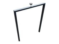 Mesa rectangular extensible blanca y gris cemento 160 a 420 cm Ribo-Soporte 4 pies