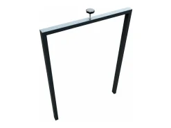 Mesa rectangular extensible madera blanca y nogal 160 a 420 cm Ribo-Base y soporte con ruedas